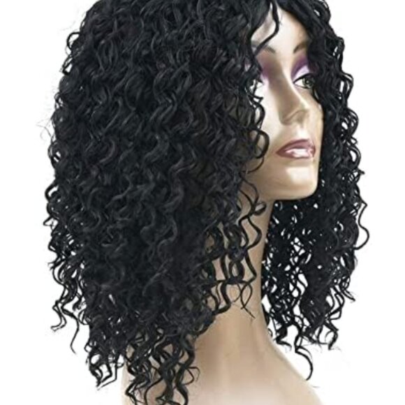 Long Black Wavy Wig for Women - Curly Synthetic Heat Resistant Hair Long Wig - Picture 2 of 4